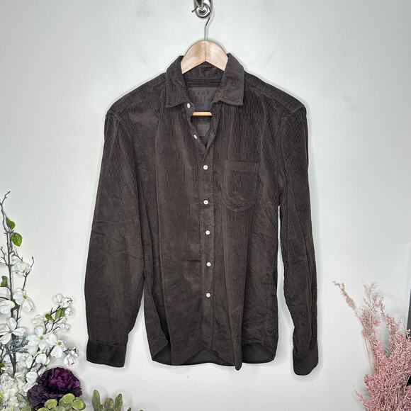 FRANK & EILEEN Luke Relaxed Corduroy Button Down Shirt Espresso Brown Sz S {M52} - Picture 3 of 6